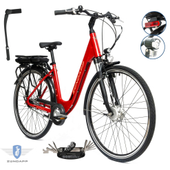 Rower Elektryczny Damski Miejski 28" SHIMANO Nexus Amortyzacja Aluminium
