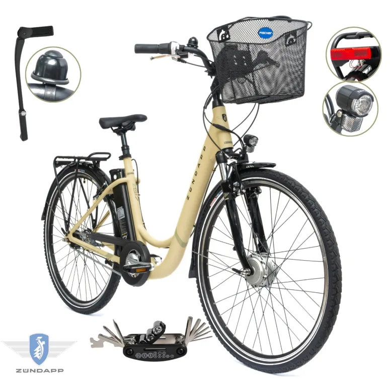 Rower Elektryczny Damski Miejski Koła 28" 250 W LCD Alu SHIMANO Nexus