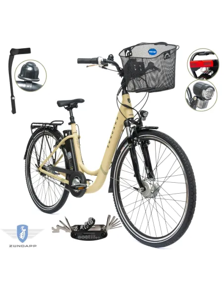 Rower Elektryczny Damski Miejski Koła 28" 250 W LCD Alu SHIMANO Nexus