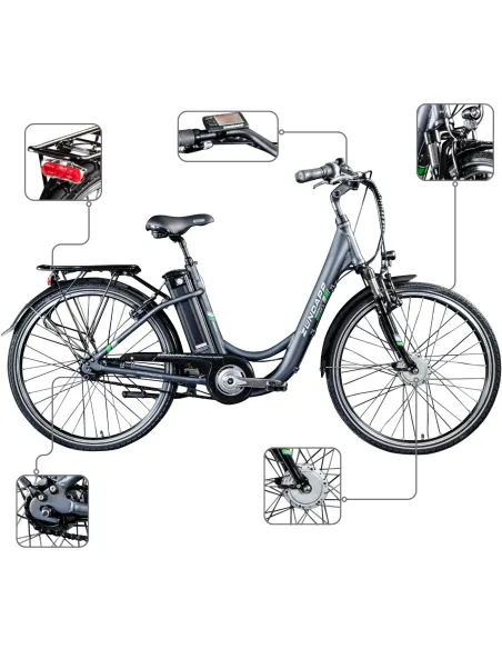 Rower Elektryczny Damski Miejski 28 SHIMANO Nexus Aluminium Światła 2025