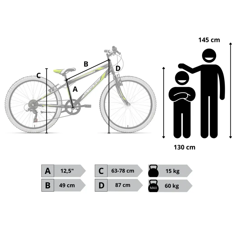 Rower Chłopięcy Górski MTB Koła 24" Junior SHIMANO Góral Dziecięcy Stopka