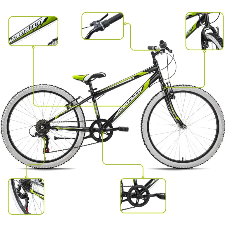 Rower Chłopięcy Górski MTB Koła 24" Junior SHIMANO Góral Dziecięcy Stopka