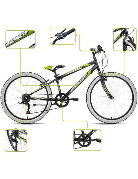 Rower Chłopięcy Górski MTB Koła 24" Junior SHIMANO Góral Dziecięcy Stopka