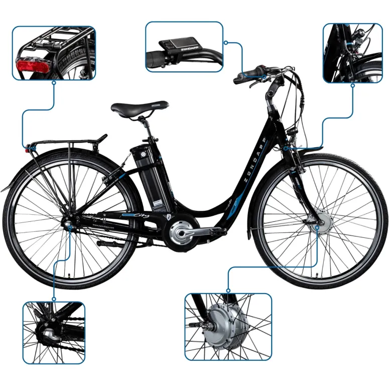 Rower Elektryczny Damski Miejski Koła 28" SHIMANO Nexus Aluminium LCD 250 W