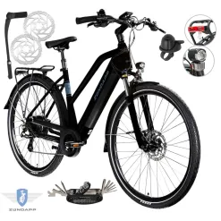 Rower Elektryczny Trekkingowy 28 Hydraulika 2025 Wspomaganie Światła Stopka