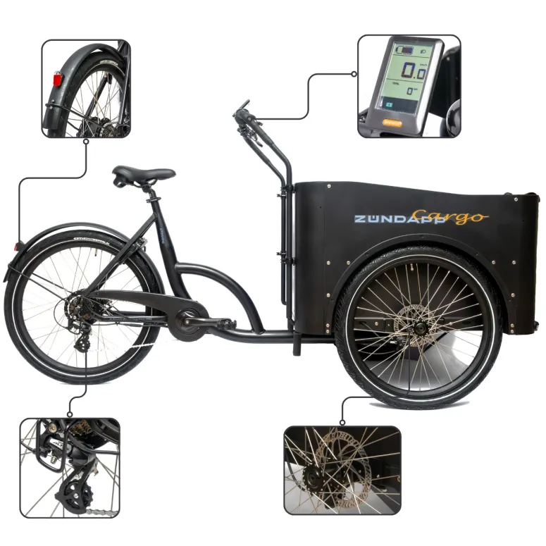 Rower Elektryczny Damski Męski Miejski Transportowy Cargo 24" 26" SHIMANO