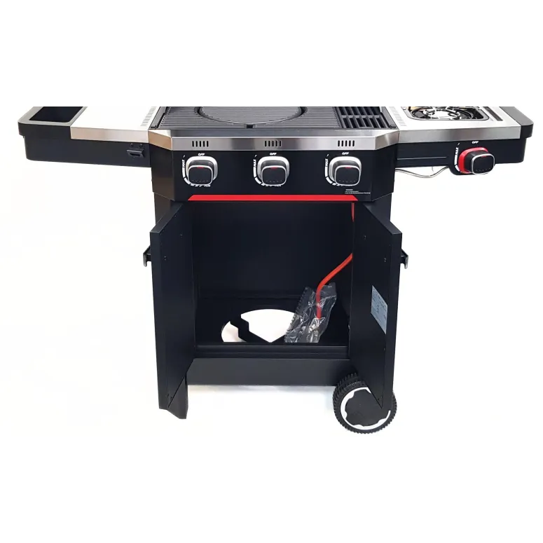 Grill Gazowy Ogrodowy ŻELIWNY Ruszt Nierdzewny Hamson 13,2kW 3+1 Mocny Duży