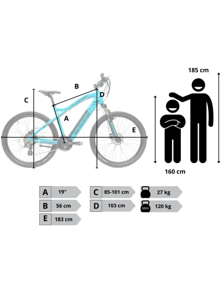 Rower Elektryczny Męski Damski Górski 27,5" MTB 250W LCD Tarcze Amortyzacja