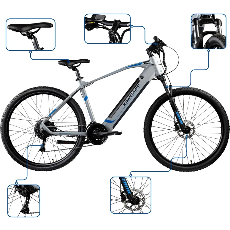 Rower Elektryczny Damski Męski Górski 29 MTB SHIMANO 250 W LCD Hydraulika