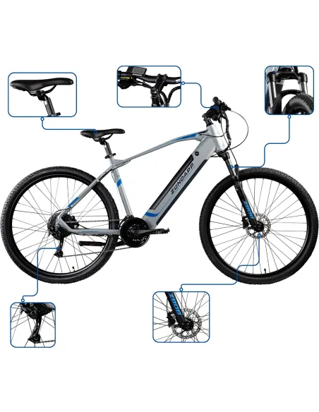 Rower Elektryczny Damski Męski Górski 29 MTB SHIMANO 250 W LCD Hydraulika