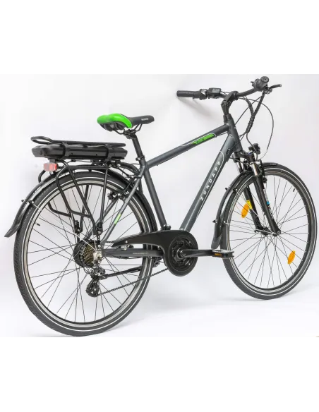 Rower Elektryczny Męski Trekkingowy 28" SHIMANO 250 W LED Amory Aluminium