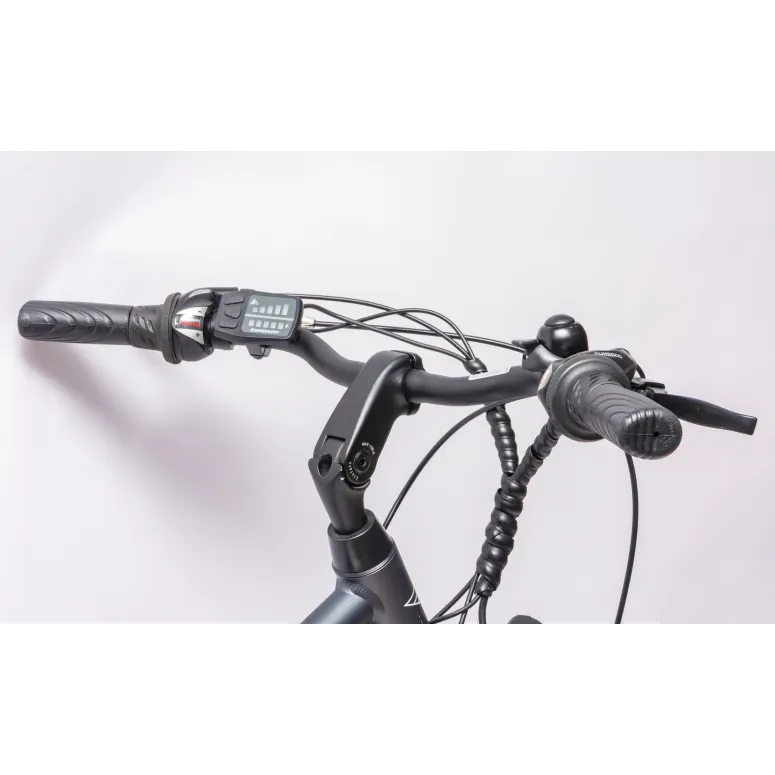 Rower Elektryczny Męski Trekkingowy 28" SHIMANO 250 W LED Amory Aluminium