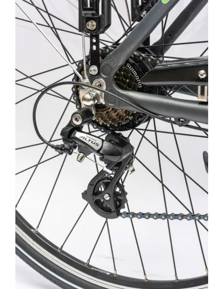 Rower Elektryczny Męski Trekkingowy 28" SHIMANO 250 W LED Amory Aluminium