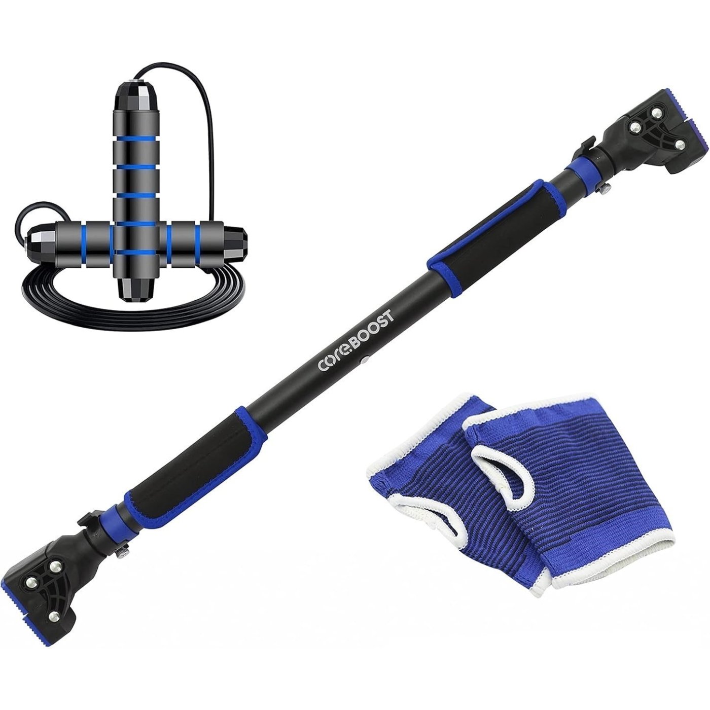 Drążek Do Podciągania Regulowany 72-97cm Zestaw CoreBoost Skakanka Rękawice