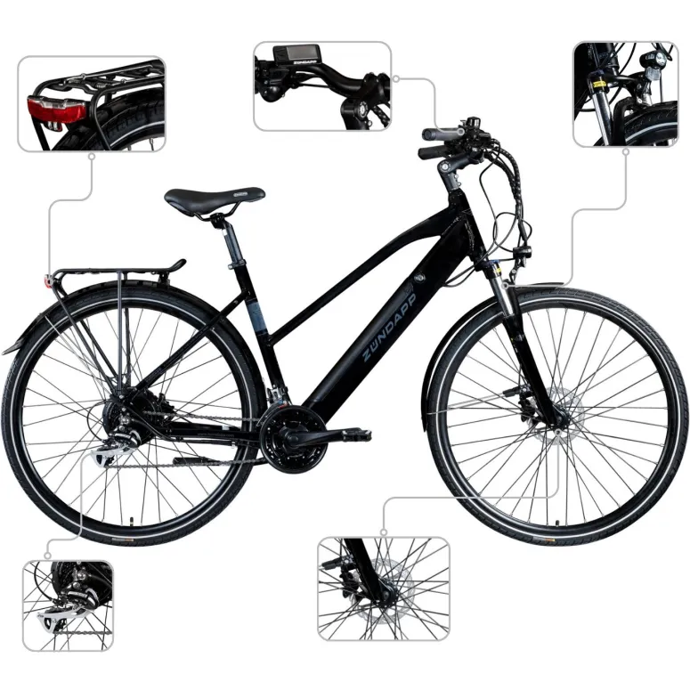 Rower Elektryczny Damski Męski Trekkingowy 28 250W Shimano Hydraulika ALU