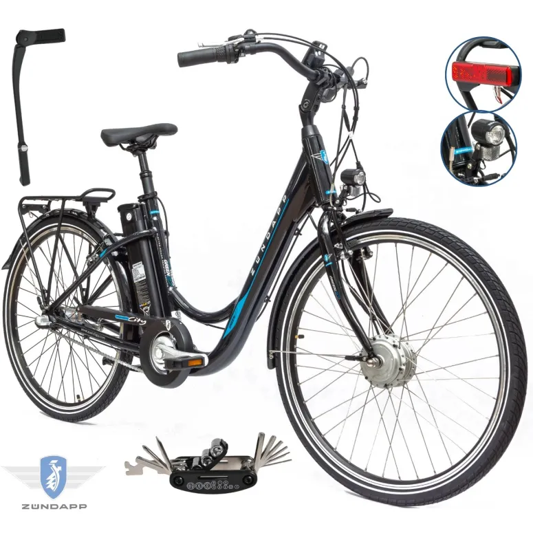 Rower Elektryczny Damski Miejski 26 SHIMANO Nexus 250 W Alu LCD Bagażnik