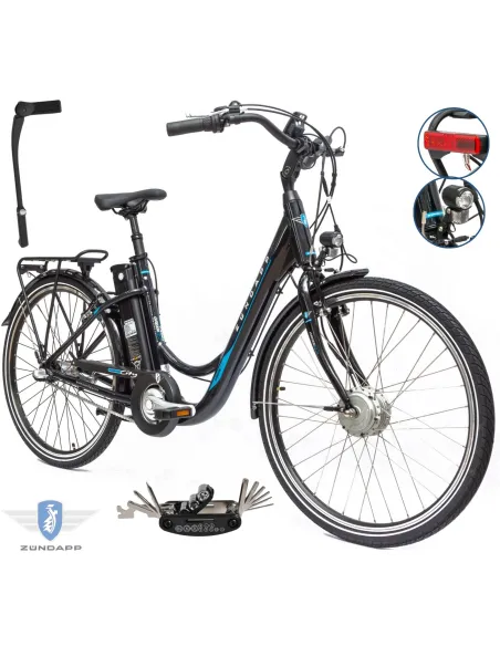 Rower Elektryczny Damski Miejski 26 SHIMANO Nexus 250 W Alu LCD Bagażnik
