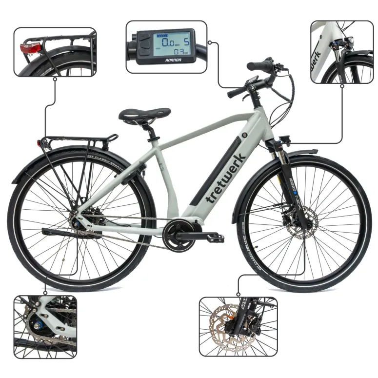 Rower Elektryczny Męski Damski Miejski 28" SHIMANO Nexus LCD 250W Aluminium