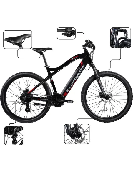 Elektryczny Rower Górski 27,5 Męski Damski MTB Tarcze ALU Cyngle Stopka