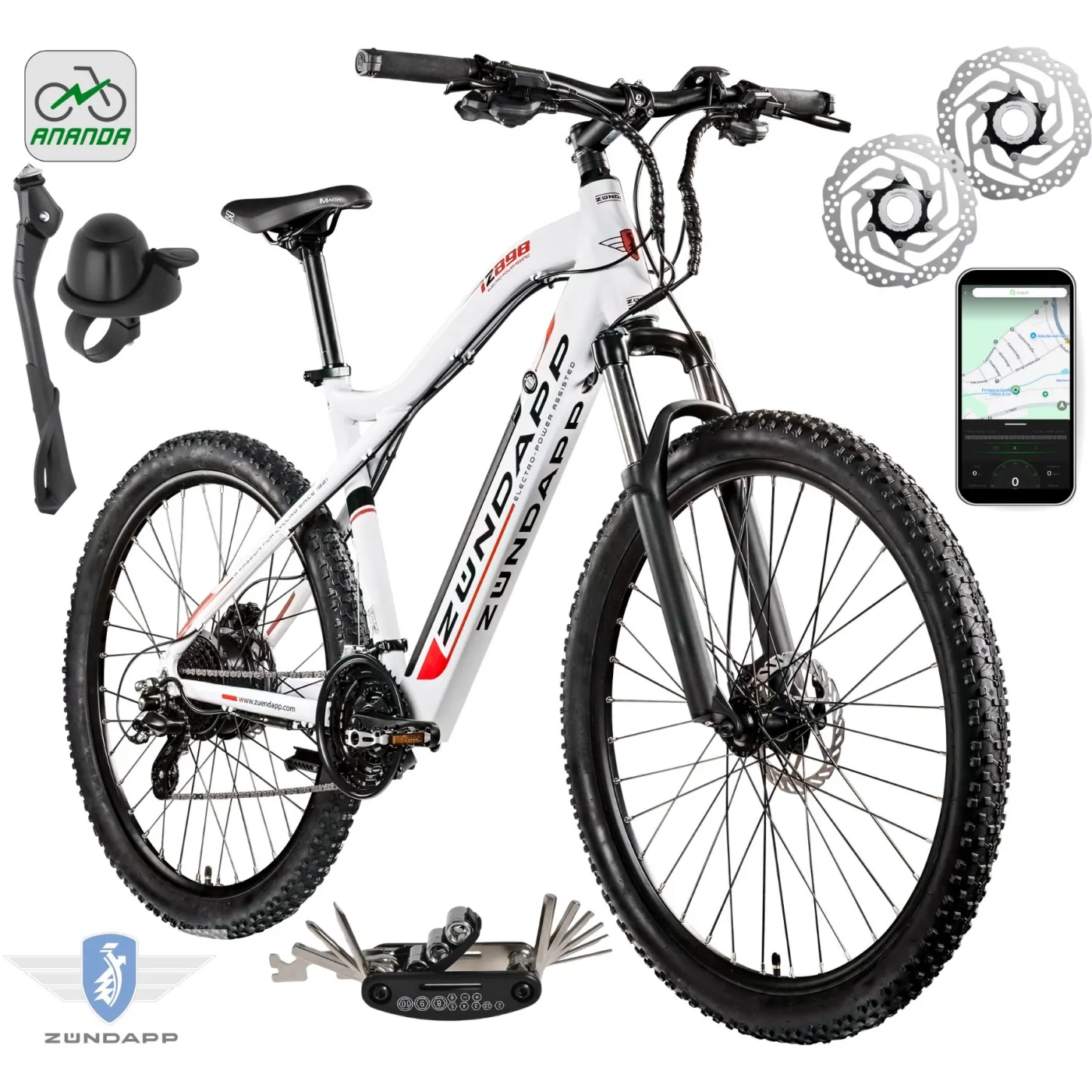 Rower Elektryczny Damski Męski Górski 27,5" SHIMANO LCD Aplikacja NFC 2025
