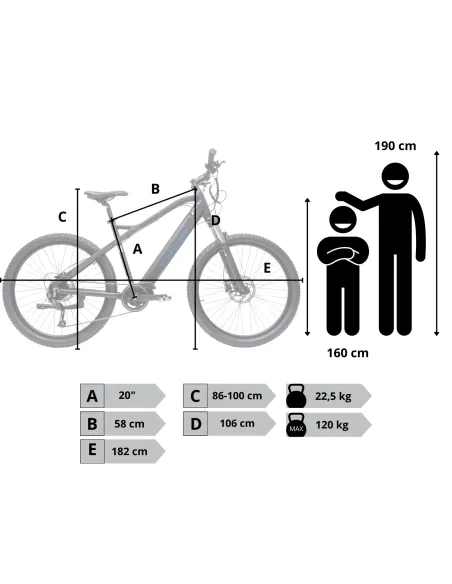 Rower Elektryczny Męski Damski Górski 27,5 SHIMANO Altus 250 W LCD Tarcze