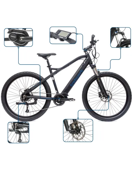 Rower Elektryczny Męski Damski Górski 27,5" Aluminium 250 W Hydraulika LCD