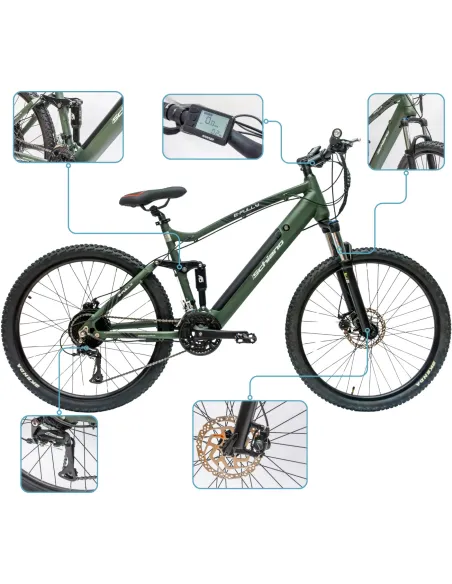 Rower Elektryczny Męski Damski Górski 27,5" MTB Tarcze Aluminium Full Amory