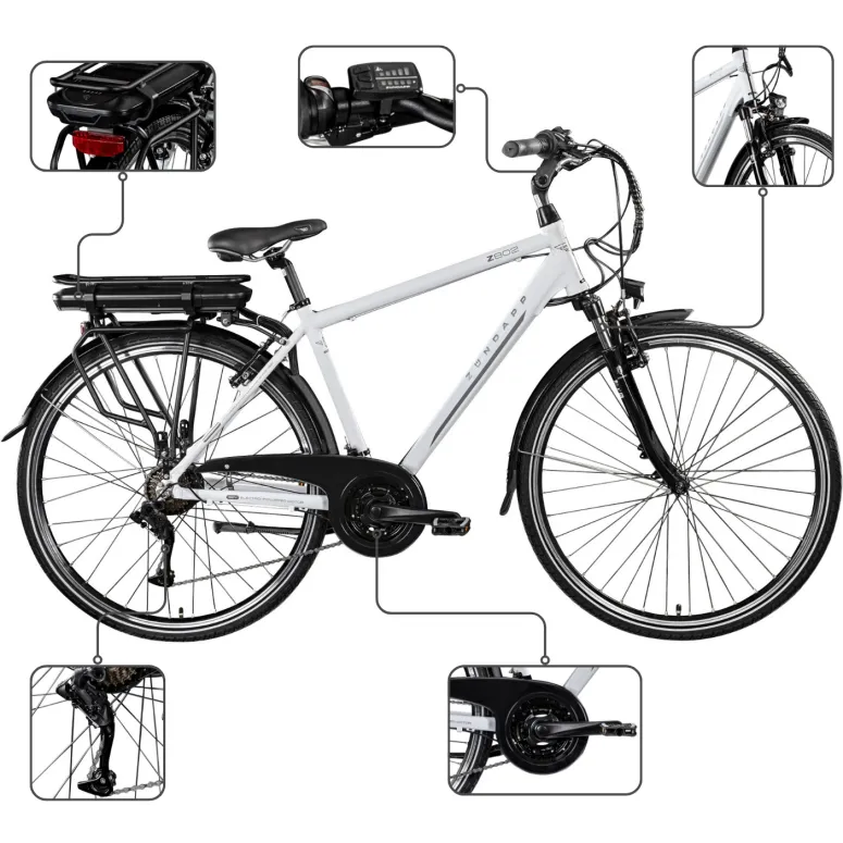 Rower Elektryczny Trekkingowy 28 ALU Wspomaganie 5 Trybów Revo Turystyczny