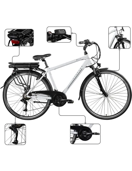 Rower Elektryczny Trekkingowy 28 ALU Wspomaganie 5 Trybów Revo Turystyczny