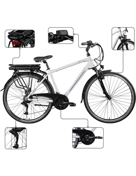 Rower Elektryczny Męski Trekkingowy 28" SHIMANO Aluminium 250 W Amory 2025