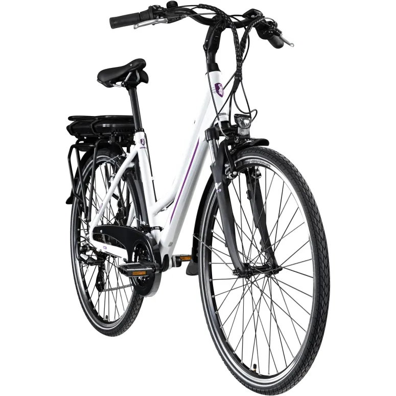 Rower Elektryczny Damski Trekkingowy 28 SHIMANO Aluminium Amortyzacja 250 W