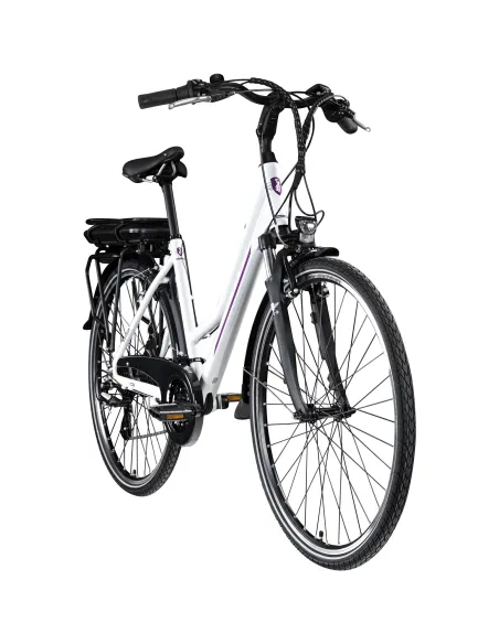 Rower Elektryczny Damski Trekkingowy 28 SHIMANO Aluminium Amortyzacja 250 W