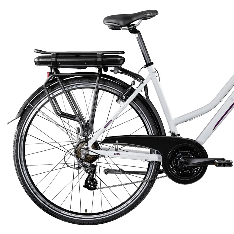 Rower Elektryczny Damski Trekkingowy 28 SHIMANO Aluminium Amortyzacja 250 W