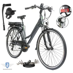 Rower Elektryczny Damski Trekkingowy 28 SHIMANO 250 W LCD Aplikacja 2025