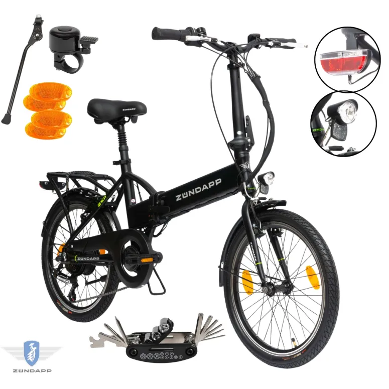 Rower Elektryczny Damski Męski Składany 20" Miejski Składak 2025 LED 250 W