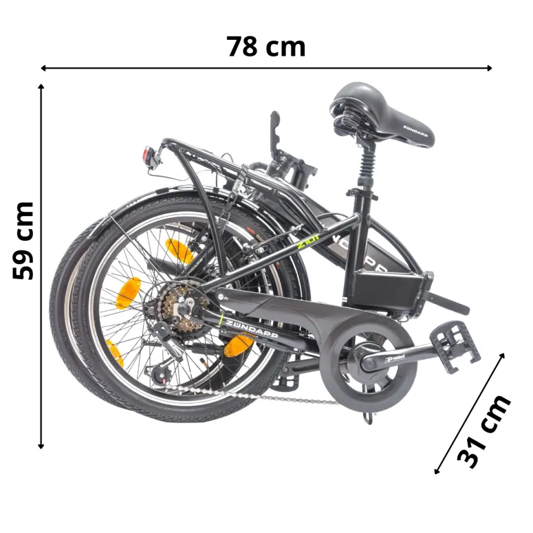 Rower Elektryczny Damski Męski Składany 20" Miejski Składak 2025 LED 250 W