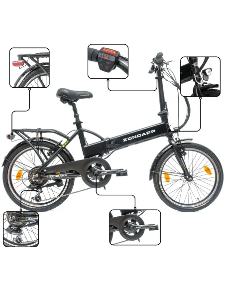 Rower Elektryczny Damski Męski Składany 20" Miejski Składak 2025 LED 250 W