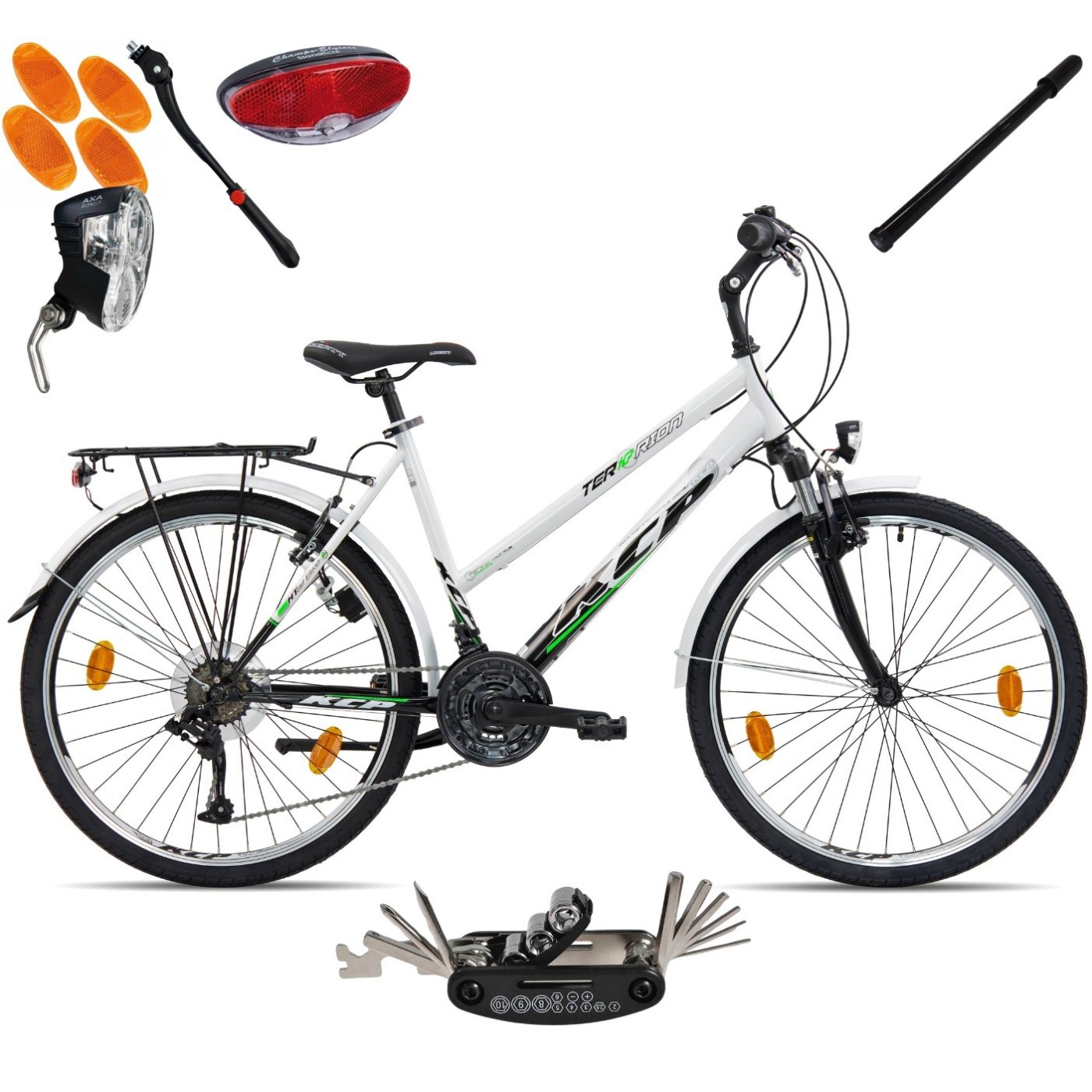 Rower Damski Trekkingowy Miejski Koła 26" SHIMANO Dynamo Amortyzacja GRATIS