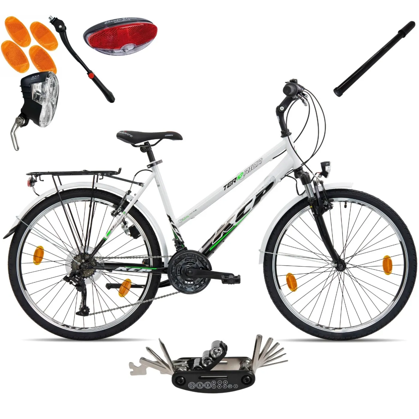 Rower Damski Trekkingowy Miejski Koła 26" SHIMANO Dynamo Amortyzacja GRATIS