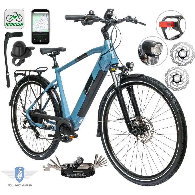Rower Elektryczny Męski Trekkingowy 28" Alu SHIMANO 250 W Aplikacja LCD