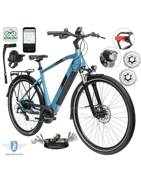 Rower Elektryczny Męski Trekkingowy 28" Alu SHIMANO 250 W Aplikacja LCD
