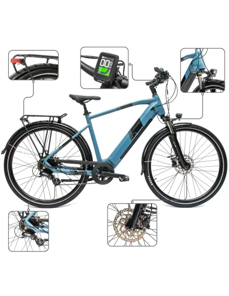 Rower Elektryczny Męski Trekkingowy 28" Alu SHIMANO 250 W Aplikacja LCD