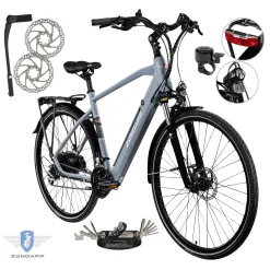 Rower Elektryczny Męski Trekkingowy 28 250W Shimano Amortyzacja Hydraulika