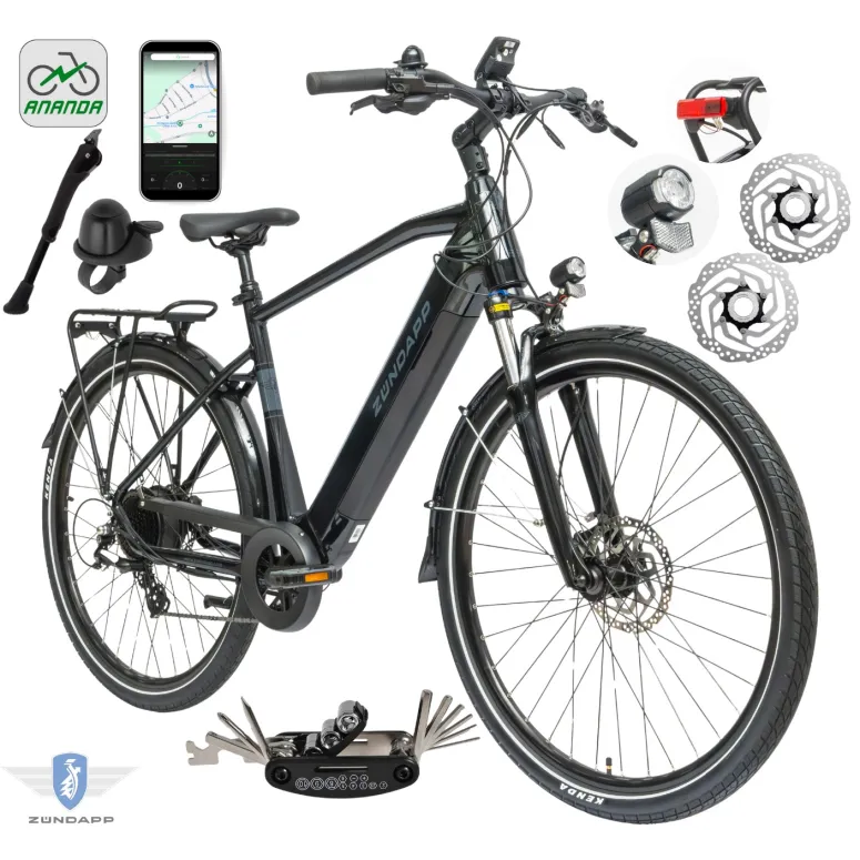 Rower Elektryczny Męski Trekkingowy 28" SHIMANO 250 W LCD Hydraulika Amory