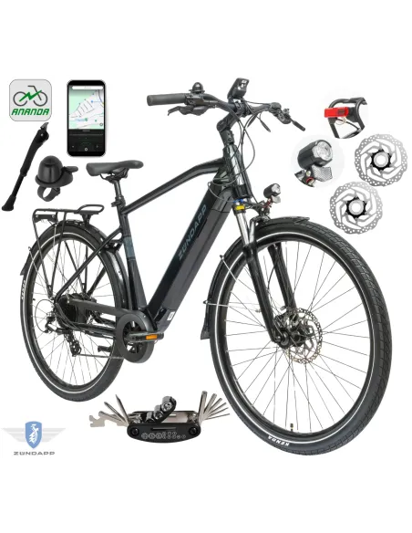 Rower Elektryczny Męski Trekkingowy 28" SHIMANO 250 W LCD Hydraulika Amory