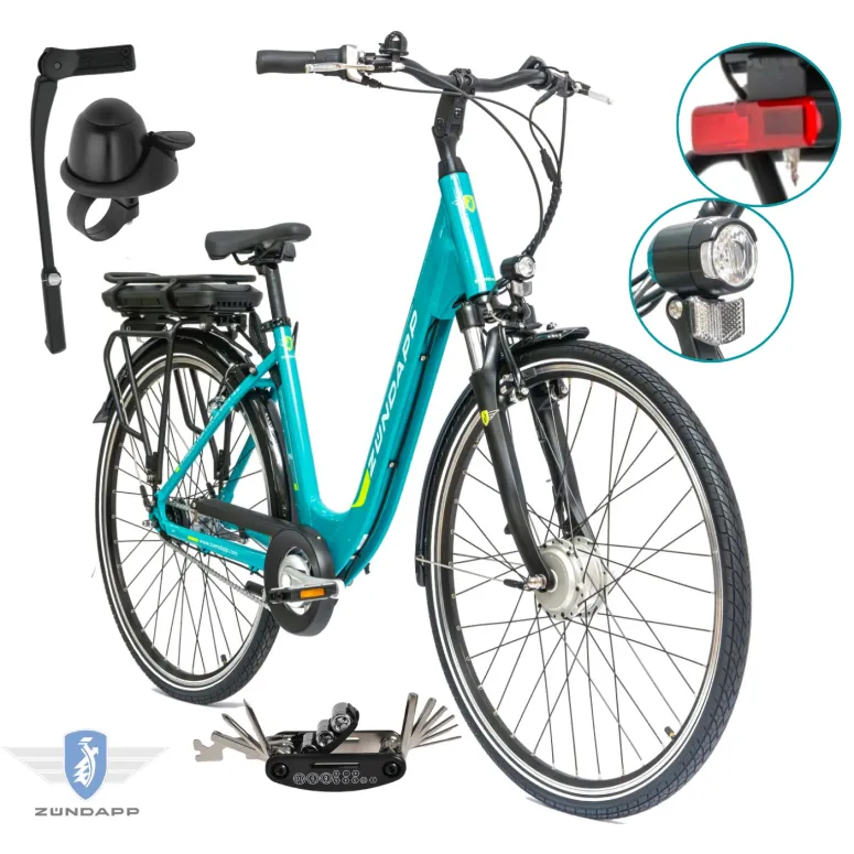 Rower Elektryczny Damski Miejski Koła 28" SHIMANO Nexus 250 W LCD Aplikacja