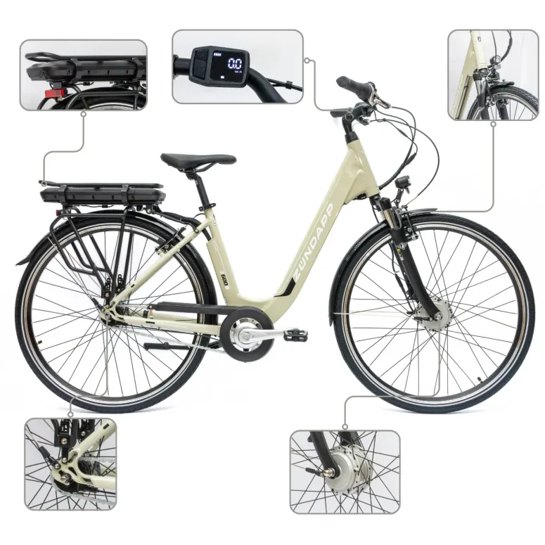 Rower Elektryczny Damski Miejski 28 LCD 250 W SHIMANO Nexus Aluminium Amory