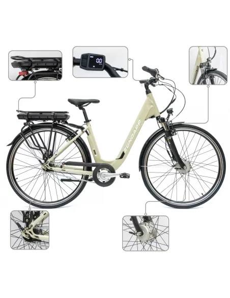 Rower Elektryczny Damski Miejski 28 LCD 250 W SHIMANO Nexus Aluminium Amory