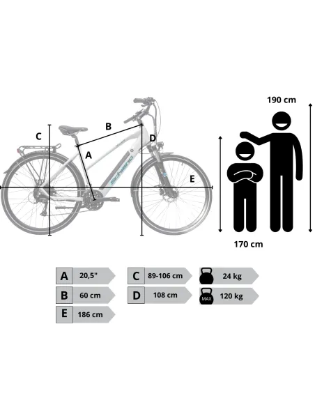 Rower Elektryczny Damski Miejski 28" Aluminium Hydraulika LCD 250 W Acera