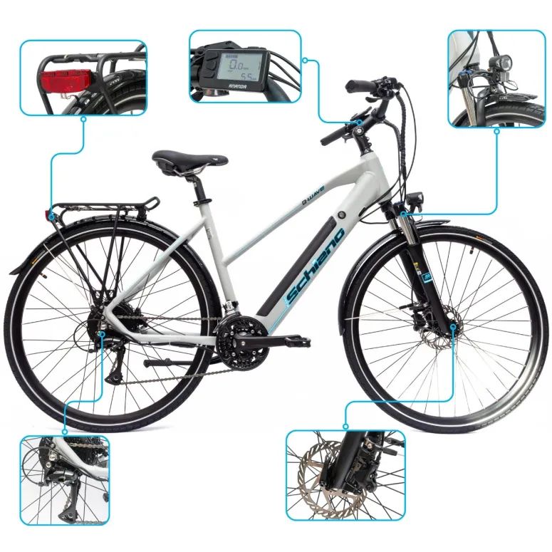 Rower Elektryczny Damski Miejski 28" Aluminium Hydraulika LCD 250 W Acera